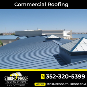 Commercial roofing services by Storm Proof Roofing Systems, Inverness Fl. We specialize in protecting businesses with durable roofing systems.