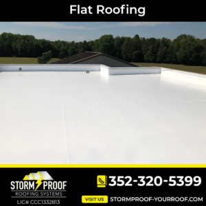 Flat roofing installation, repair and replacement services by Storm Proof Roofing Systems. Location: Inverness, FL. We serve Central Florida.