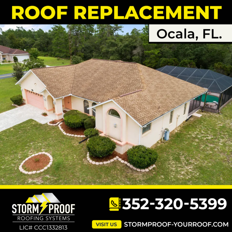 Storm Proof Roofing Systems providing roof replacement services in Ocala, Florida.