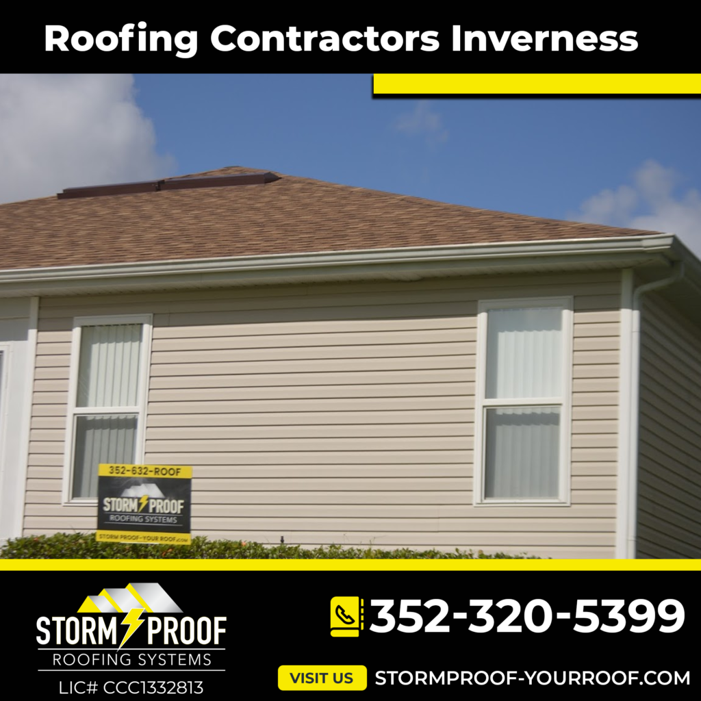 Newly installed shingle roof after a full roof replacement in Inverness, FL.