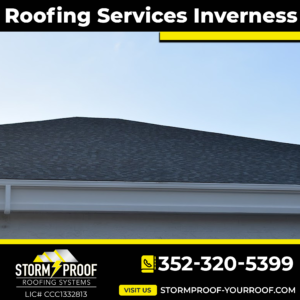 A photo of Storm Proof Roofing Systems team working on a residential roof in Inverness, Florida.