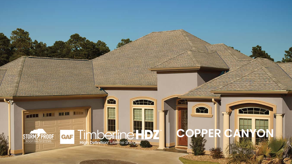 Copper Canyon Shingles Installation by Storm Proof Roofing Systems - GAF Timberline HDZ Shingles: Harvest Blend Color