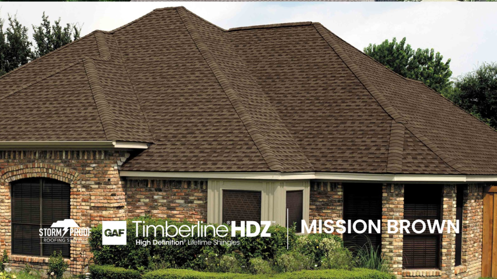 Storm Proof Roofing Systems Installs Mission Brown Shingles - GAF Timberline HDZ Shingles