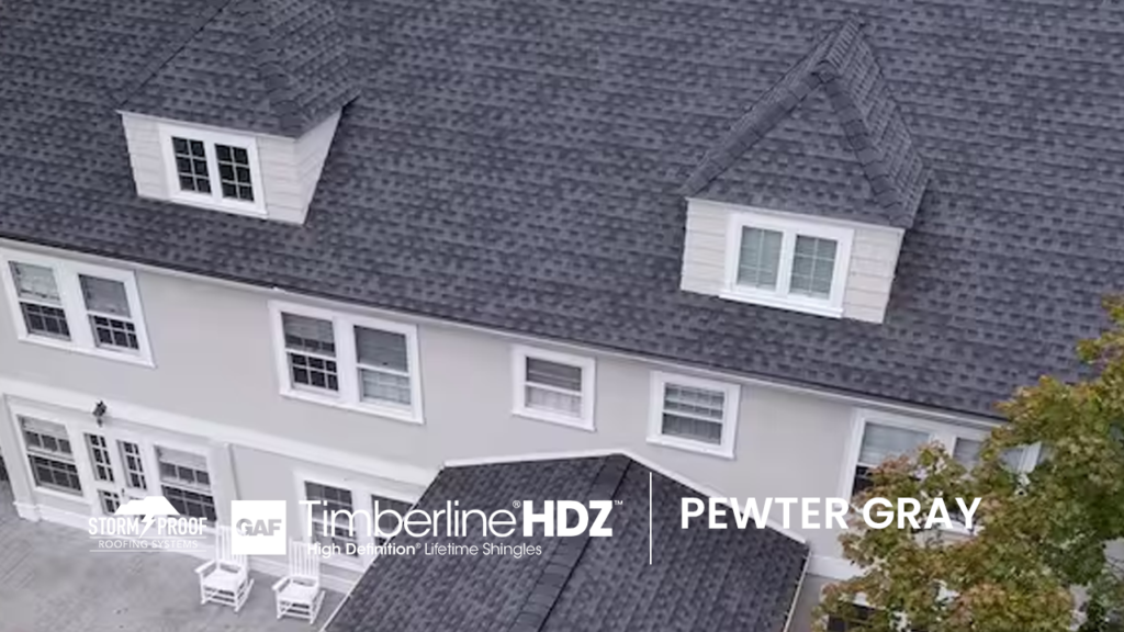 Storm Proof Roofing Systems Installs Pewter Gray Shingles - GAF Timberline HDZ Shingles