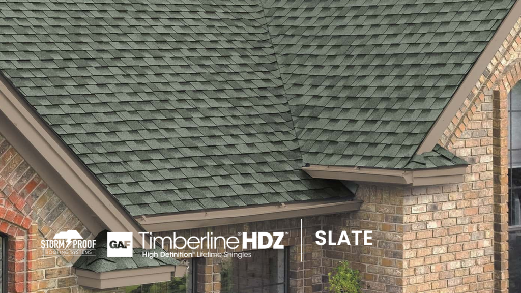 Storm Proof Roofing Systems Installs Slate Shingles - GAF Timberline HDZ Shingles