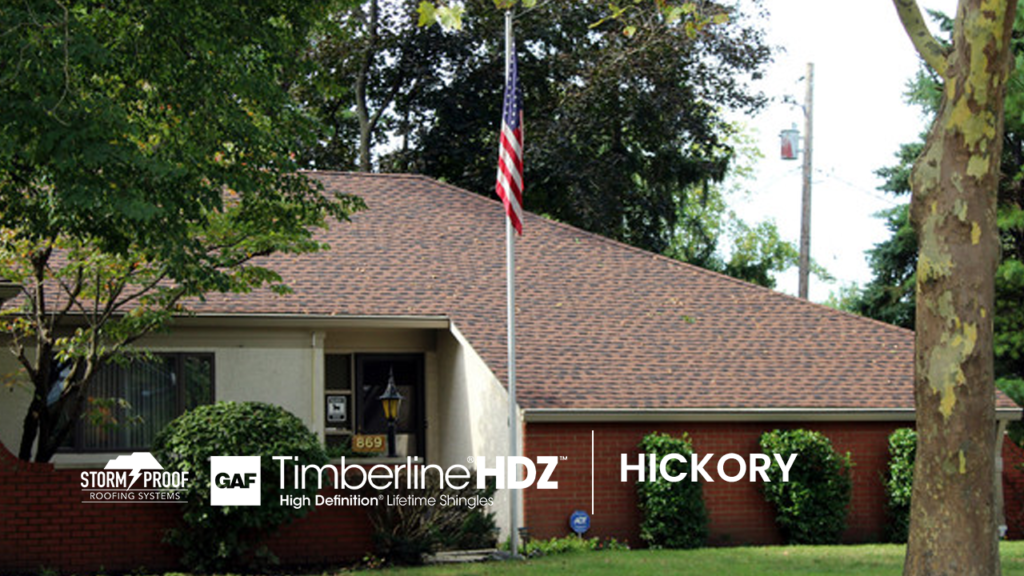 Storm Proof Roofing Systems Installs Hickory Shingles on House - GAF Timberline HDZ Shingles