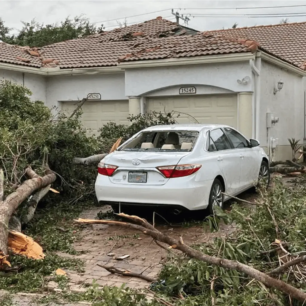 Roof with Missing Shingles Due to Storm Damage