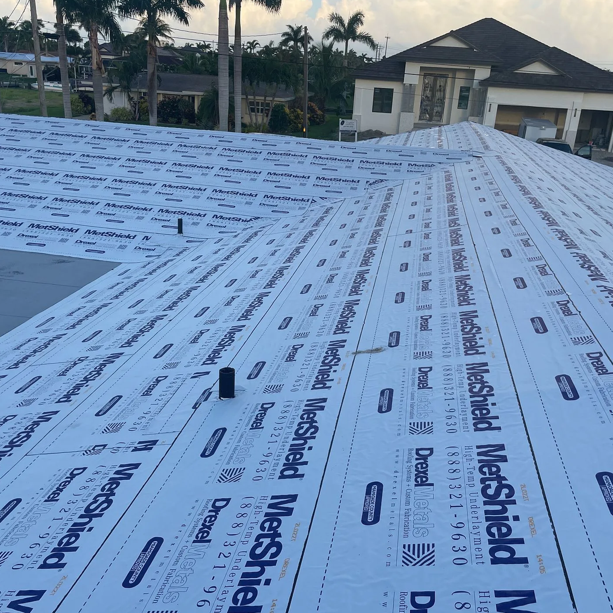 Roof Covered with Synthetic Underlayment and Dried In