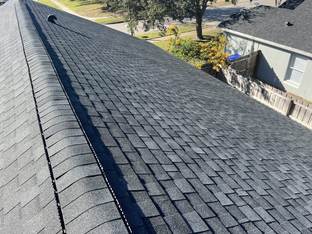 A newly installed shingle roof on a Florida home, showcasing durability and aesthetic appeal.