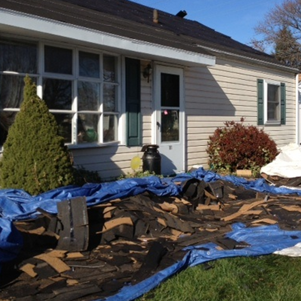 Roof replacement of old shingles.